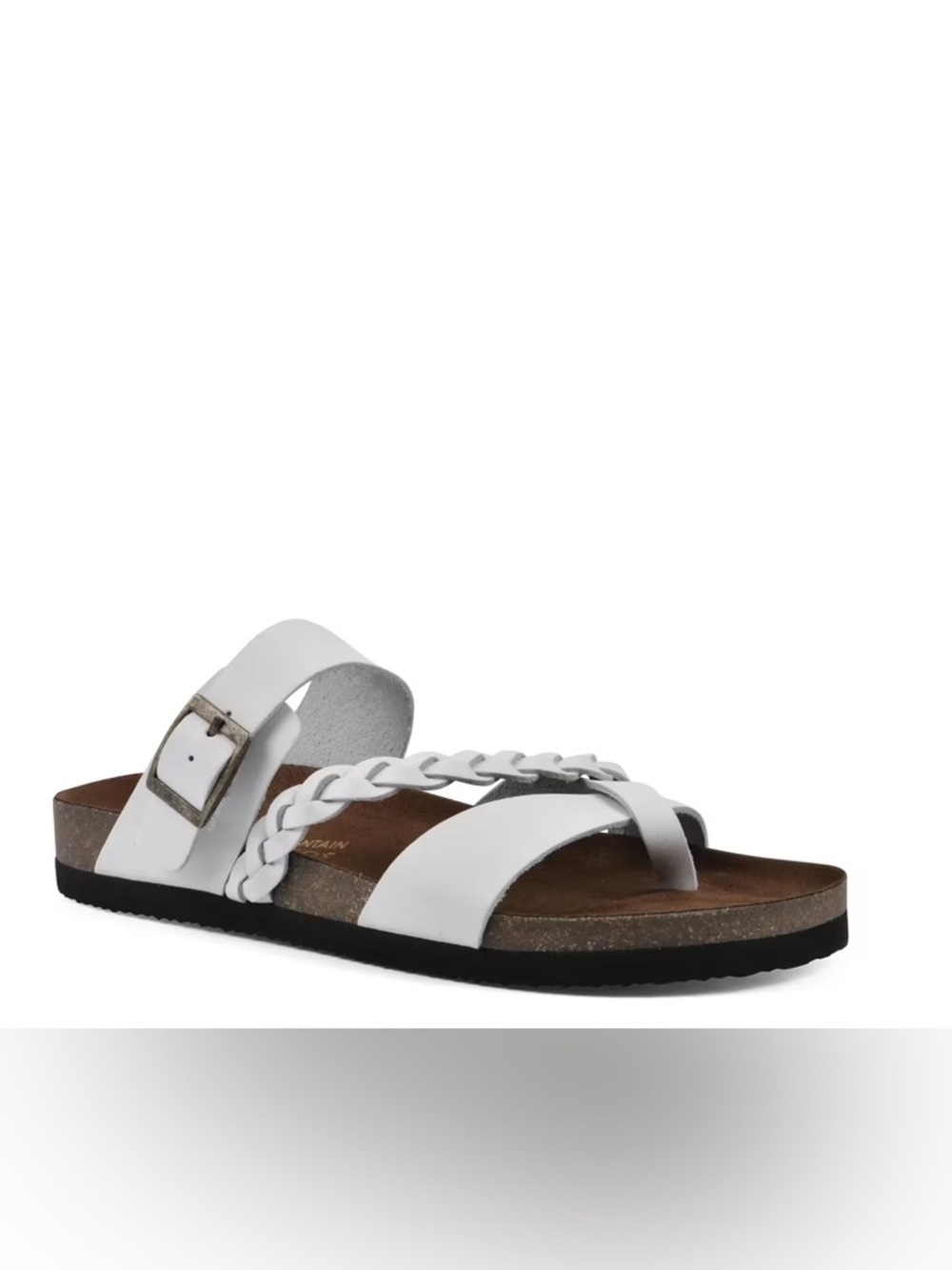 White Mountain leather Hazy footbed sandals white multi-strap women’s size 11M